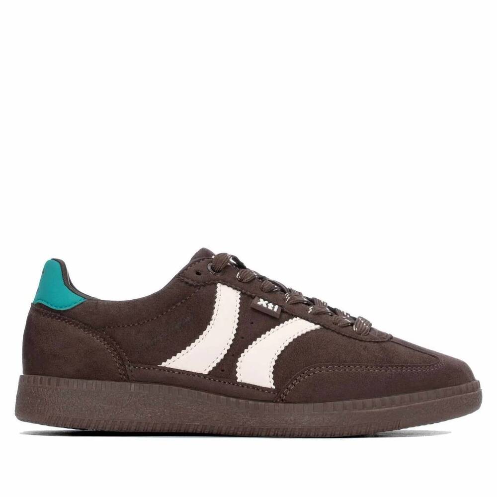 NEW XTI women's casual suede lace-up sneakers in brown